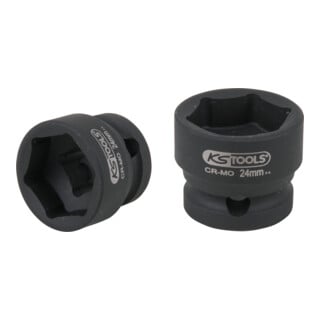 KS Tools 1/2" zeskant krachtdop, extra kort, 24,0 mm