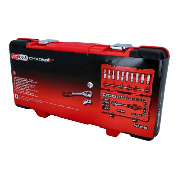 KS Tools 1/2 Zoll CHROMEplus Steckschlüssel-Satz, 39-tlg