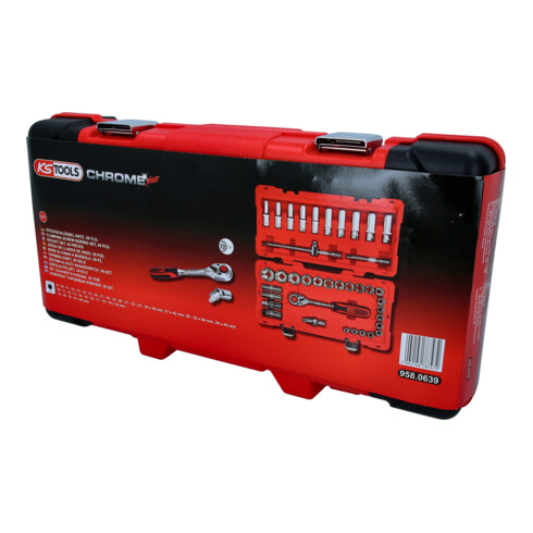 KS Tools 1/2 Zoll CHROMEplus Steckschlüssel-Satz, 39-tlg