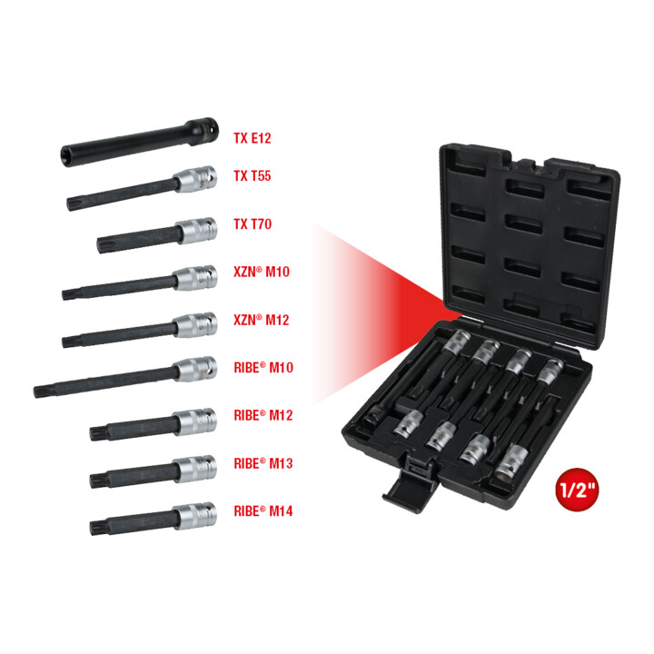 KS Tools 1/2" Zylinderkopf-Schrauben-Steckschlüssel-Satz, 9-teilig