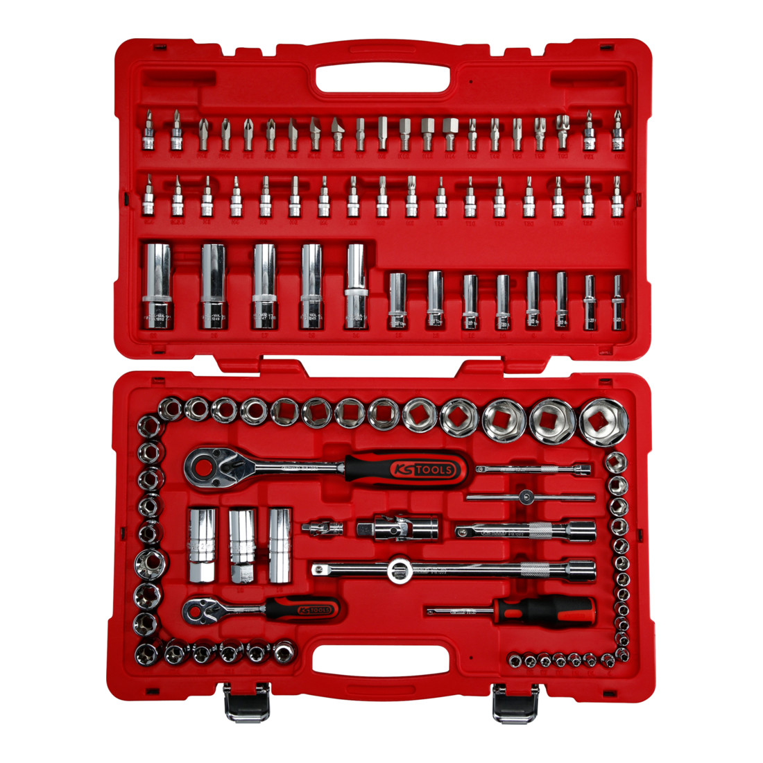 KS Tools 1/4"+1/2" CHROMEplus dopsleutelset, 110-delig.