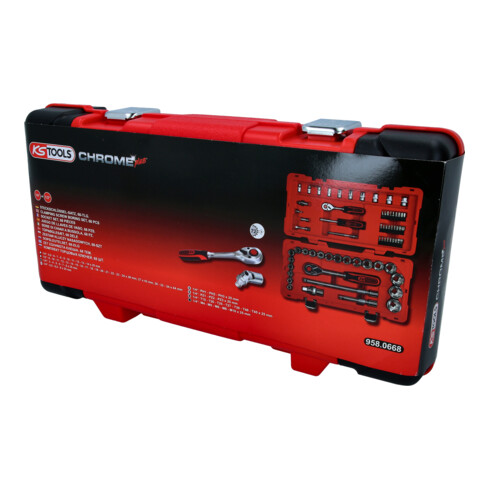 KS Tools 1/4"+1/2" CHROMEplus dopsleutelset, 68-delig.