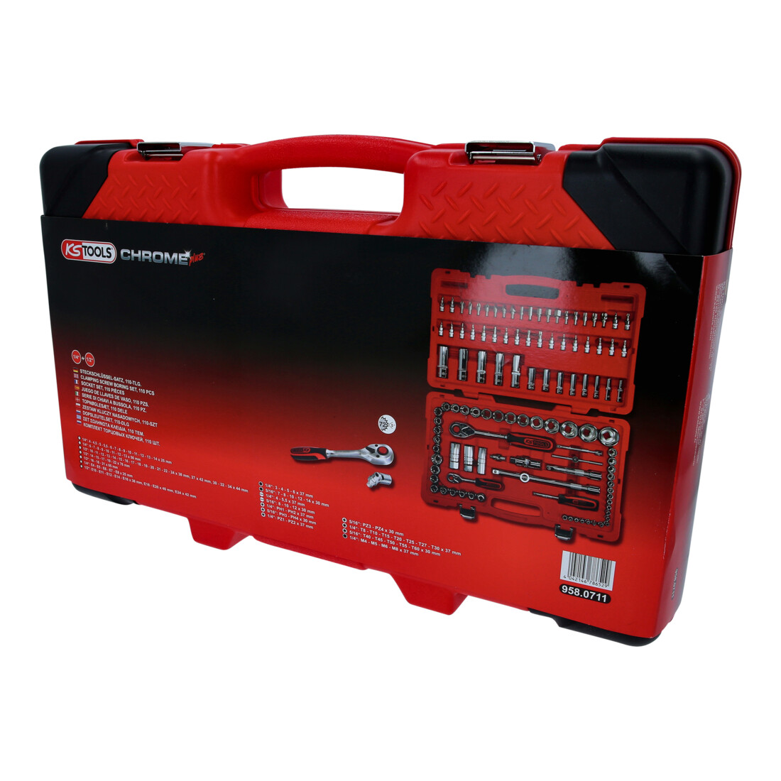 KS Tools 1/4"+1/2" CHROMEplus set de clés à douille, 110 pcs.