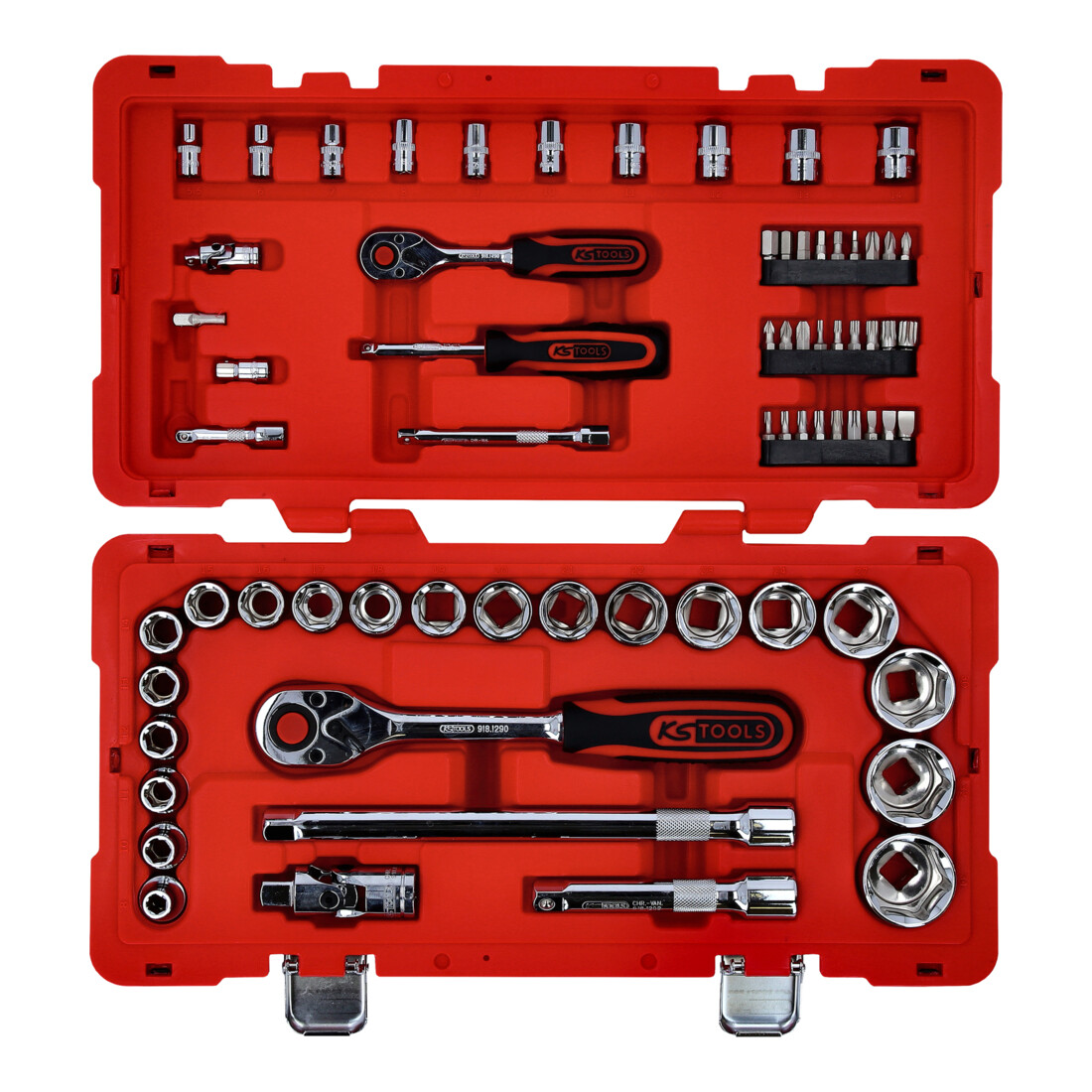 KS Tools 1/4"+1/2" CHROMEplus set de clés à douille, 68 pcs.