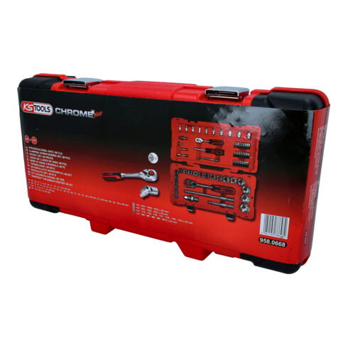 KS Tools 1/4"+1/2" CHROMEplus set de clés à douille, 68 pcs.