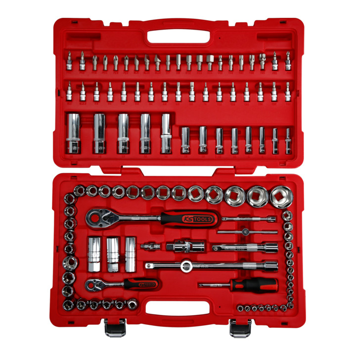 KS Tools 1/4"+1/2" CHROMEplus Steckschlüssel-Satz, 110-tlg.