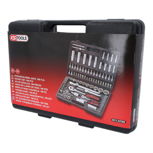 KS Tools 1/4" +1/2" dopsleutelset, 108 stuks