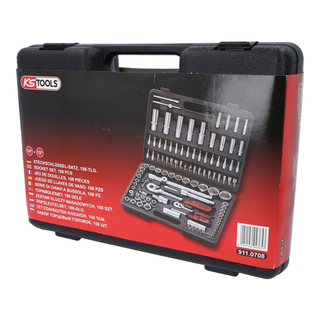 KS Tools 1/4" +1/2" dopsleutelset, 108 stuks
