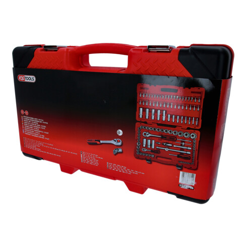 KS Tools 1/4"+1/2" dopsleutelset, 110 st.