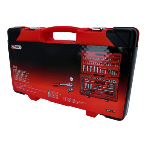 KS Tools 1/4"+1/2" dopsleutelset, 110 st.