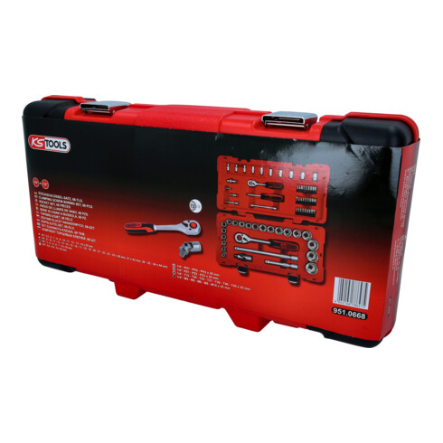KS Tools 1/4"+1/2" dopsleutelset, 68-delig.