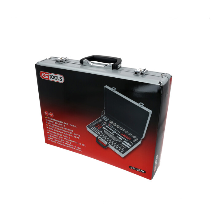 KS Tools 1/4" +1/2" dopsleutelset, 70 stuks