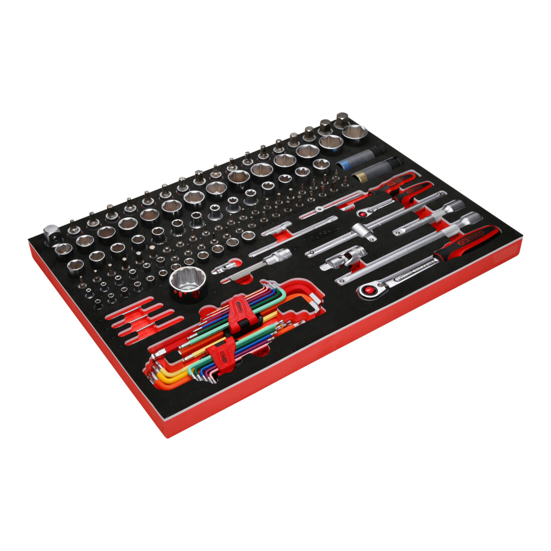 KS Tools 1/4" + 1/2" dopsleutelset in schuimrubberen inlage, 137 st.