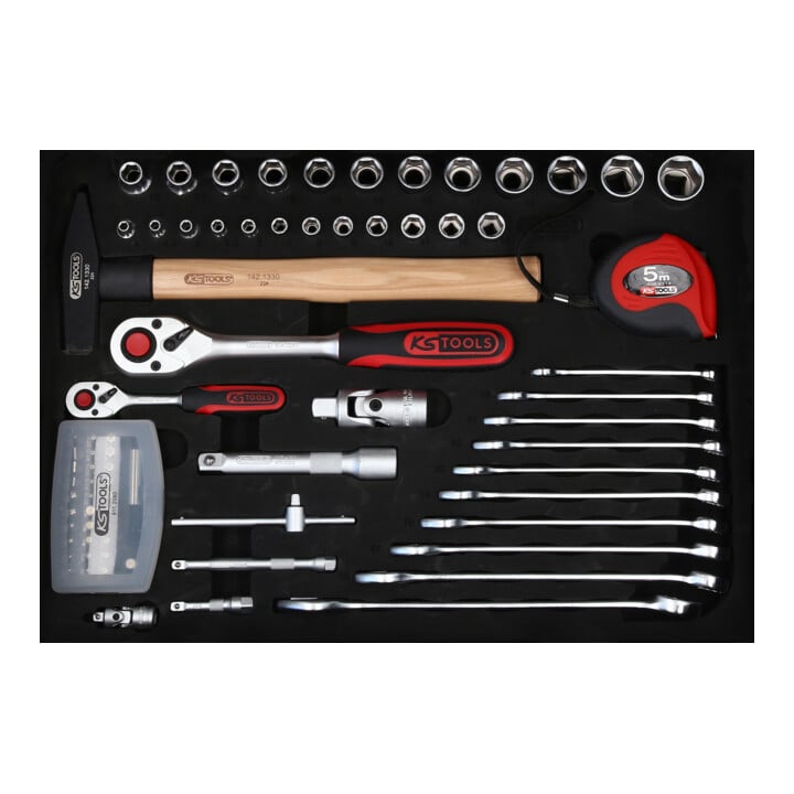 KS Tools 1/4" + 1/2“ Elektriker-Werkzeugkoffer, 128-tlg.
