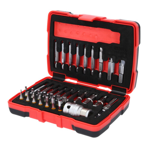 KS Tools 1/4" + 10 mm TX- und Innensechskant-Schrauben-Ausdreher-Satz, 34-tlg.
