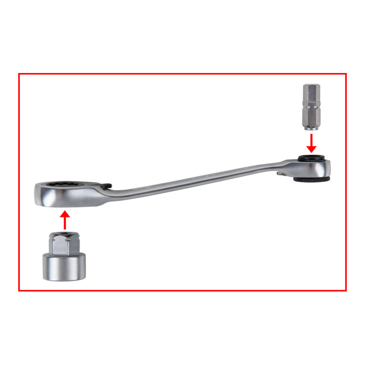 KS Tools 1/4" + 11 mm doorvoer dopsleutels en bitset, 31 st.