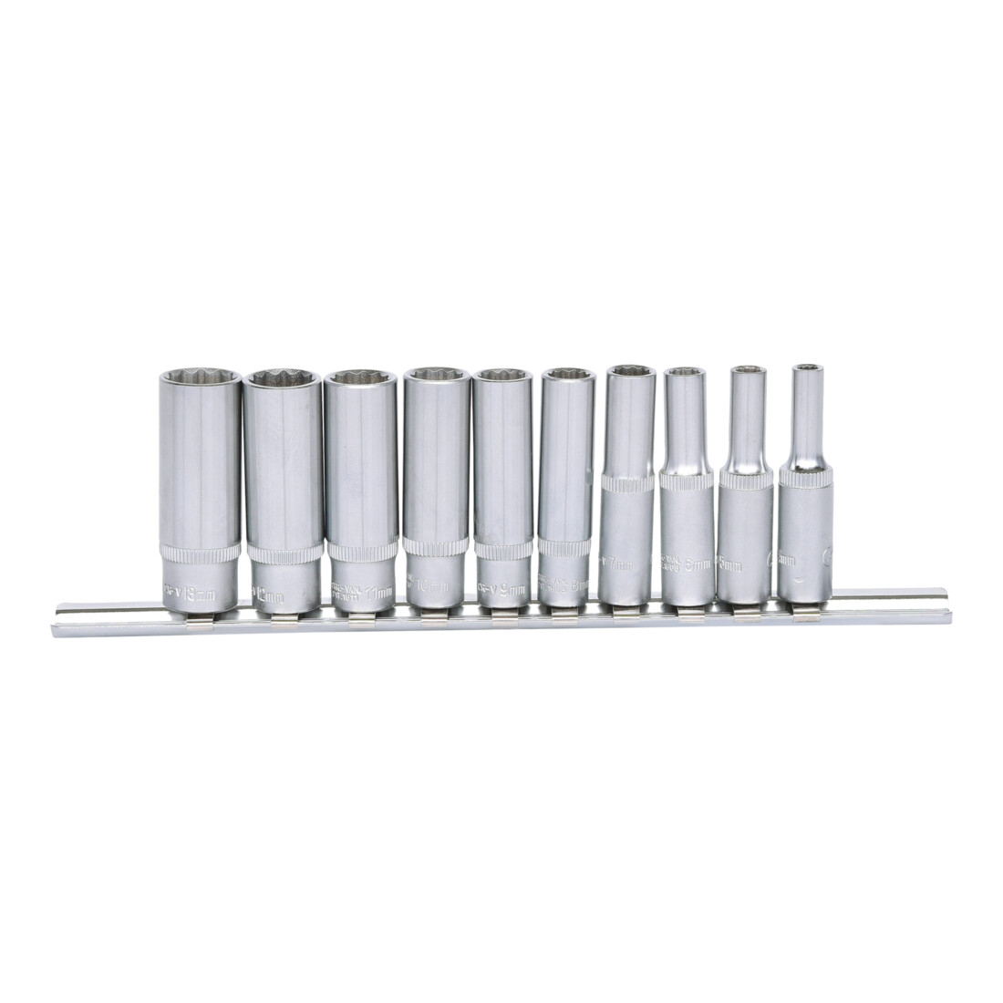 KS Tools 1/4" 12-kant-Stecknuss-Satz, lang, 10-teilig
