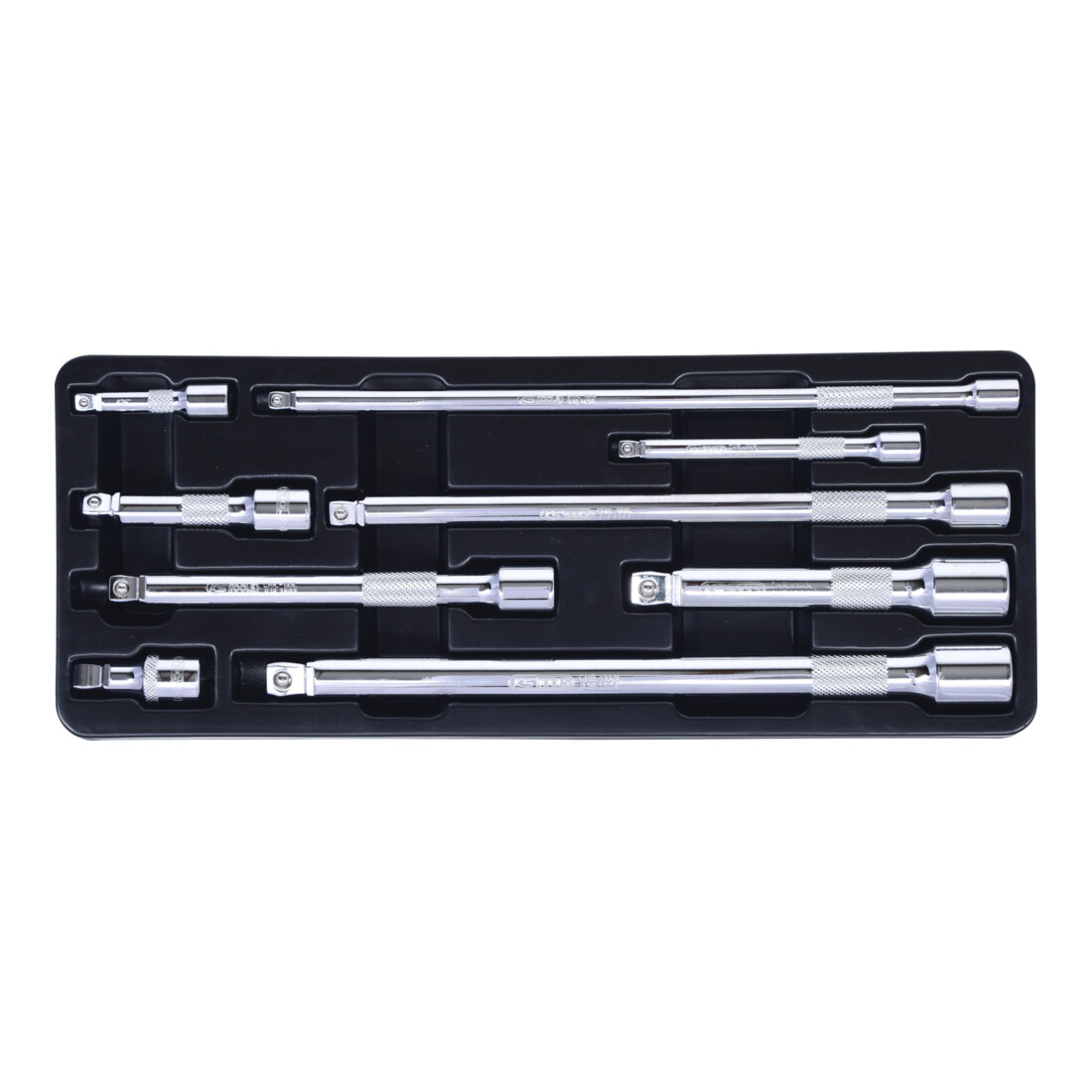 KS Tools 1/4"+3/8"+1/2" CHROMEplus kantelverlengset, 9-delig