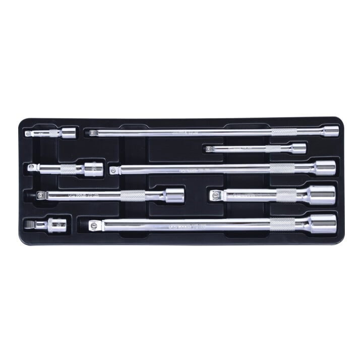 KS Tools 1/4"+3/8"+1/2" CHROMEplus Kipp-Verlängerungs-Satz, 9-teilig
