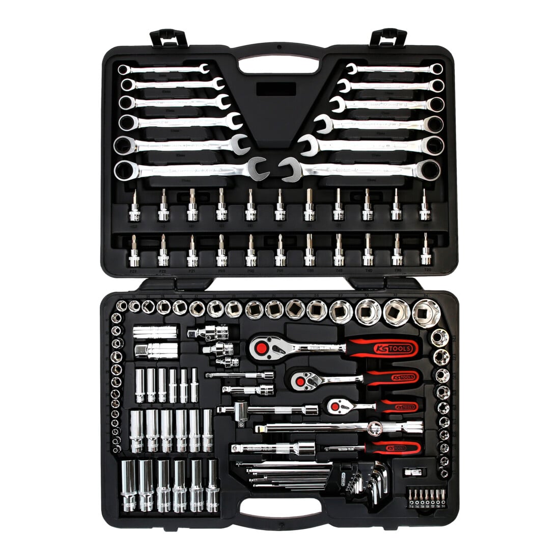 KS Tools 1/4"+3/8"+1/2" CHROMEplus Steckschlüssel-Satz, 124-teilig