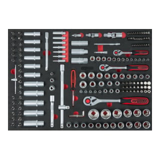 KS Tools 1/4"+3/8"+1/2" dopsleutelset, 179 delig in 1/1 systeem insteek