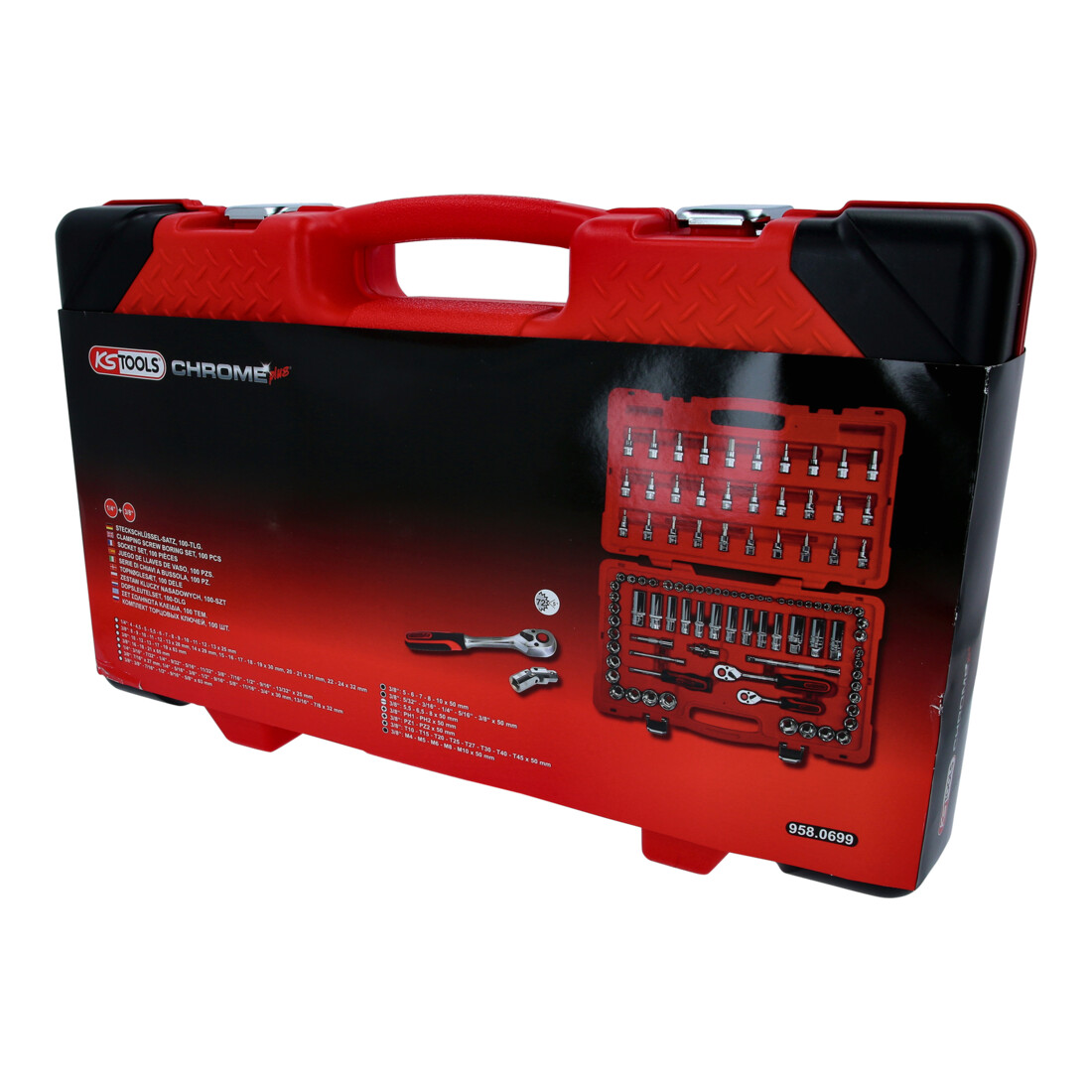 KS Tools 1/4"+3/8" CHROMEplus dopsleutelset, 100-delig.