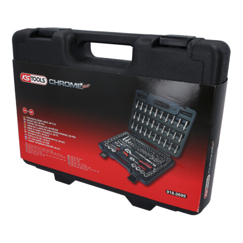 KS Tools 1/4"+3/8" CHROMEplus dopsleutelset, 99 dlg