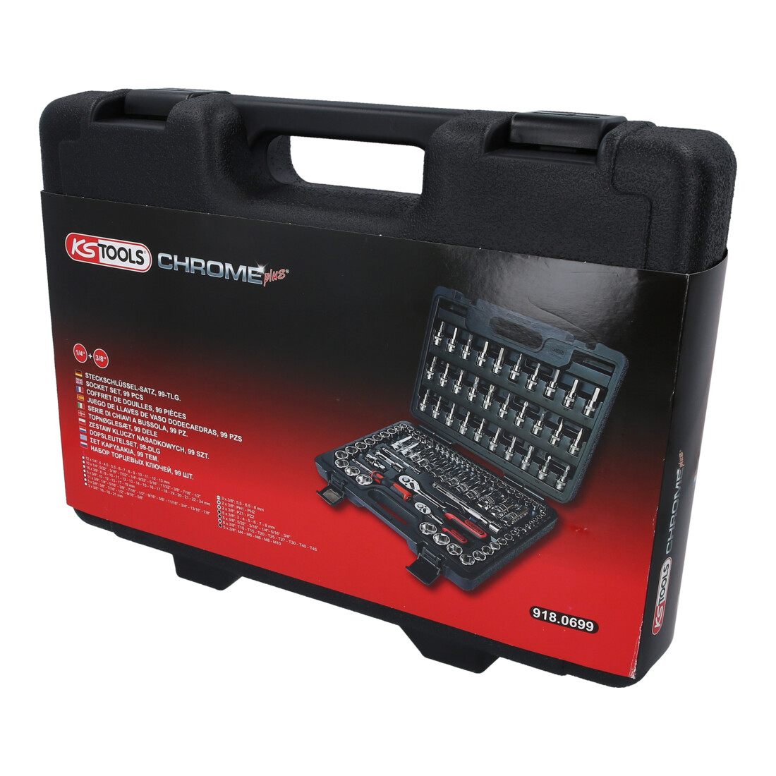 KS Tools 1/4"+3/8" CHROMEplus dopsleutelset, 99 dlg