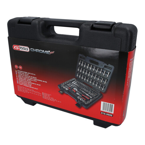 KS Tools 1/4"+3/8" CHROMEplus dopsleutelset, 99 dlg