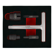 KS Tools 1/4"+3/8" Öldienst-Spezialprofil-Satz für Kunststoff-Ölablassschrauben, 5-tlg.