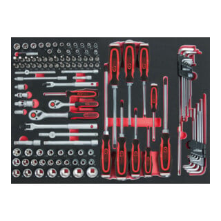 KS Tools 1/4"+3/8" SCS Coffret de douilles, 118 pièces, module 1/1