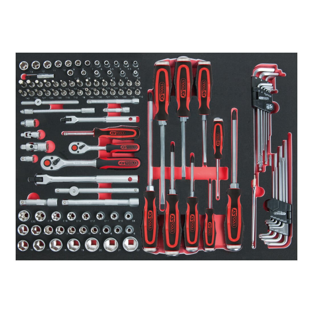 KS Tools 1/4"+3/8" SCS Steckschlüssel-Satz, 118-teilig in 1/1 Systemeinlage