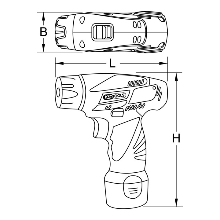 KS Tools 1/4" Akku-Bit-Schrauber, 24Nm, 400 U/min 10,8V, mit 2 Akkus und 1 Ladegerät