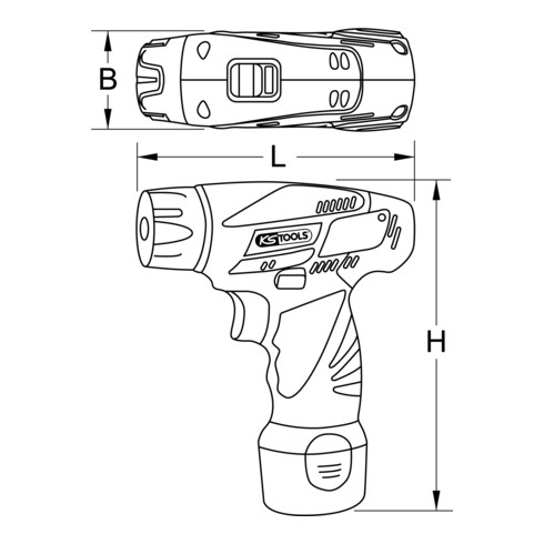 KS Tools 1/4" Akku-Bit-Schrauber, 24Nm, 400 U/min 10,8V, ohne Akku und Ladegerät