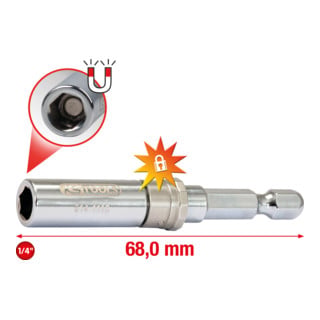 KS Tools 1/4" Auto-Slimlock Schnellwechsel-Bithalter, 65mm