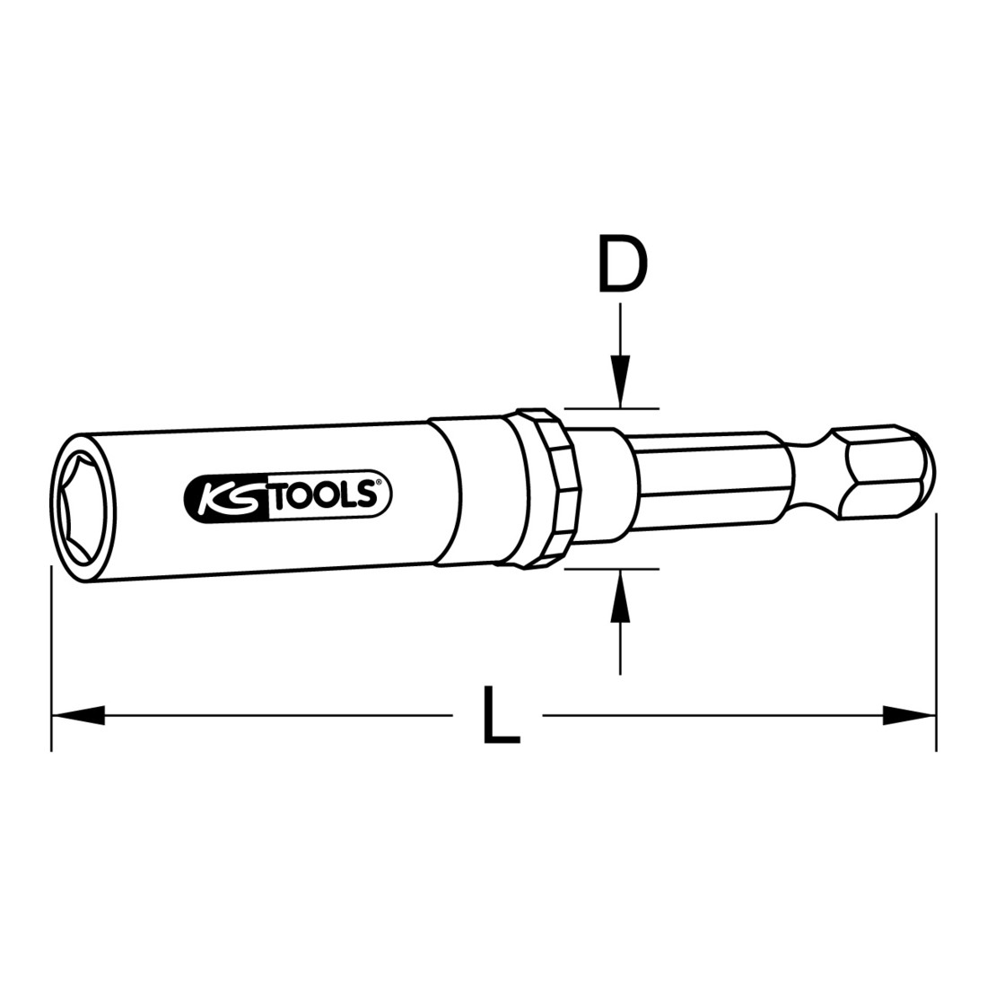 KS Tools 1/4" Auto-Slimlock Schnellwechsel-Bithalter, 65mm