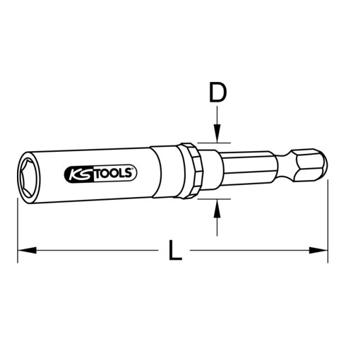 KS Tools 1/4" auto-Slimlock snelwissel bithouder, 65mm