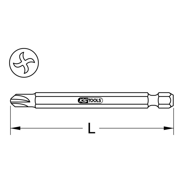 KS Tools 1/4" Bit CLASSIC Bit Torque, 75mm, 6mm