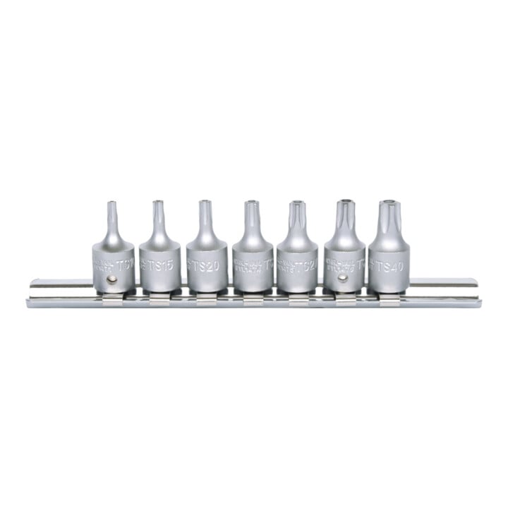 KS Tools 1/4" bit dopsleutelset voor vijfkantschroeven, 7-delig met boring