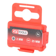KS Tools 1/4" Bit Innensechskant, 25mm, Kugelkopf, 2mm, 5er Pack-2