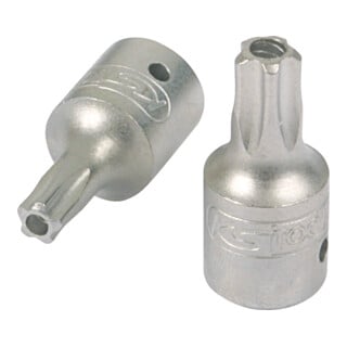 KS Tools 1/4" Bit-Stecknuss, Fünfstern mit Stirnlochbohrung, TS15