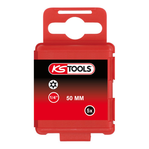 KS Tools 1/4" Bit Torx, alésage, 50mm, TB5, paquet de 5