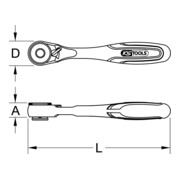 KS Tools 1/4" Bit-Umschalt-Knarre-3