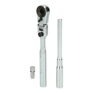 KS Tools 1/4" bit-verbinding omkeerbare ratelset met insteekadapter voor doppen, 3 st.