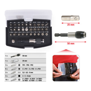 KS Tools 1/4" bitset, 32 st.