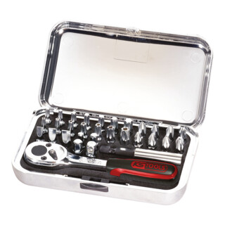 KS Tools 1/4" CHROME bit set, 31 stuks hoogglans bits