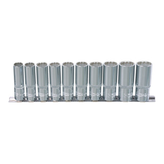 KS Tools 1/4" CHROMEplus 12-punts dopsleutelset, lang, 10 stuks 4-13mm
