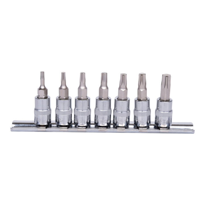KS Tools 1/4" CHROMEplus bit doppenset TX, 7-delig, T10-T40