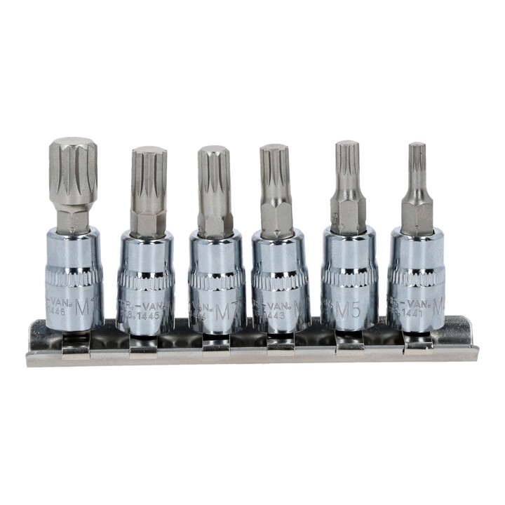 KS Tools 1/4" CHROMEplus bit dopsleutelset XZN, 6 delig