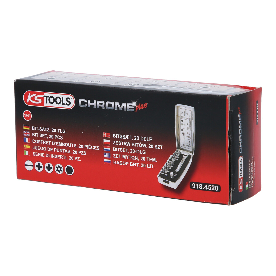 KS Tools 1/4" CHROMEplus Bit-Satz, 20-teilig